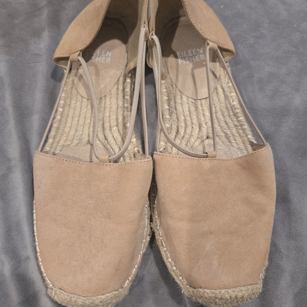 Eileen Fisher Beige Espadrille Flats